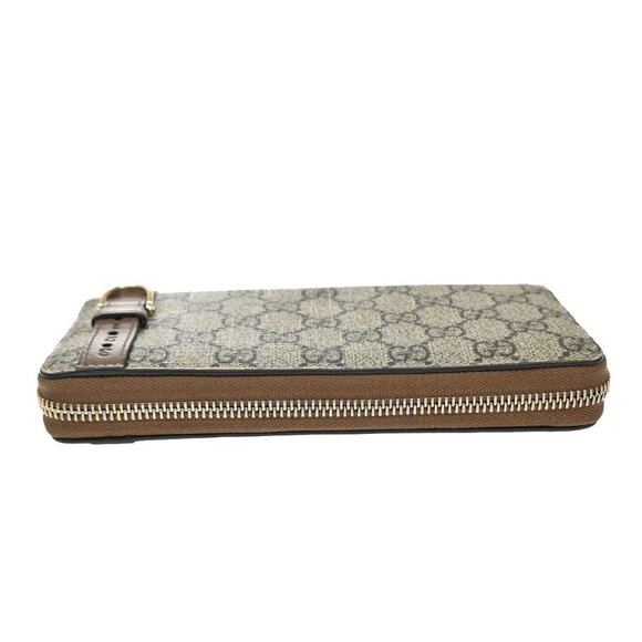 GUCCI Logo Niece GG Pattern Zip Around Long Wallet Supreme Leather Brown 69EF795 - Picture 5 of 16